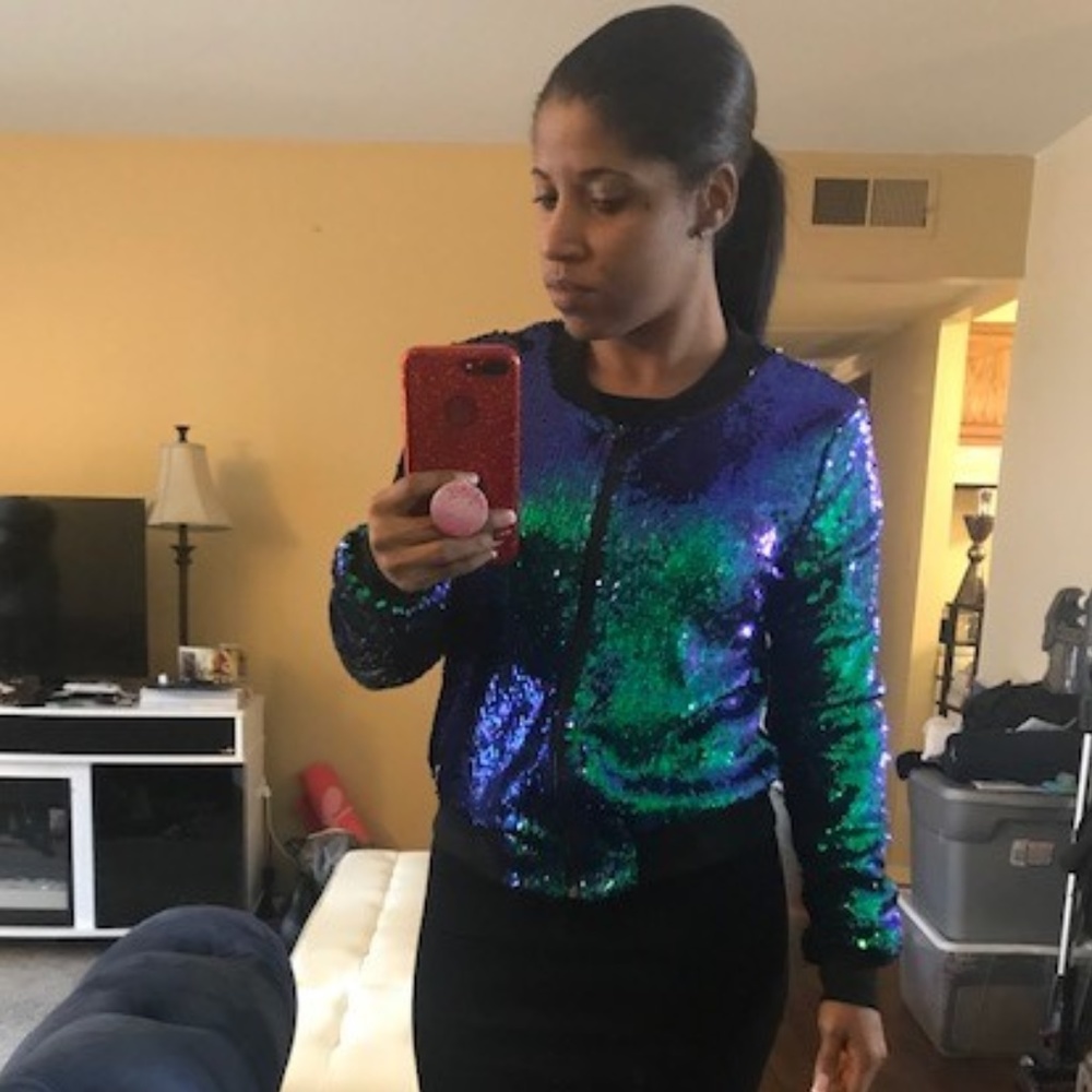green sequin jacket - Picture 2 of 3